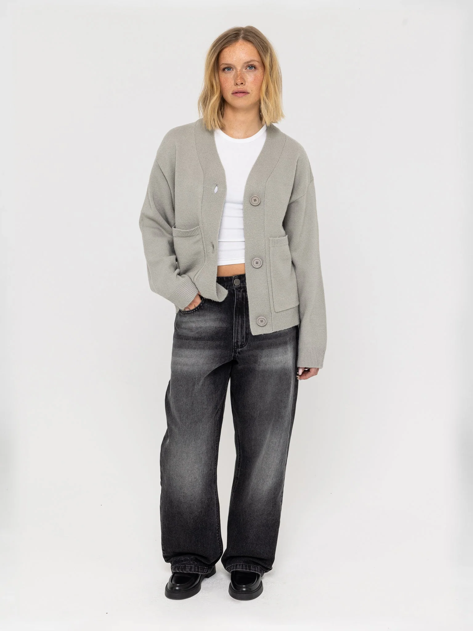 Knitted Cardigan Grey - Image 6