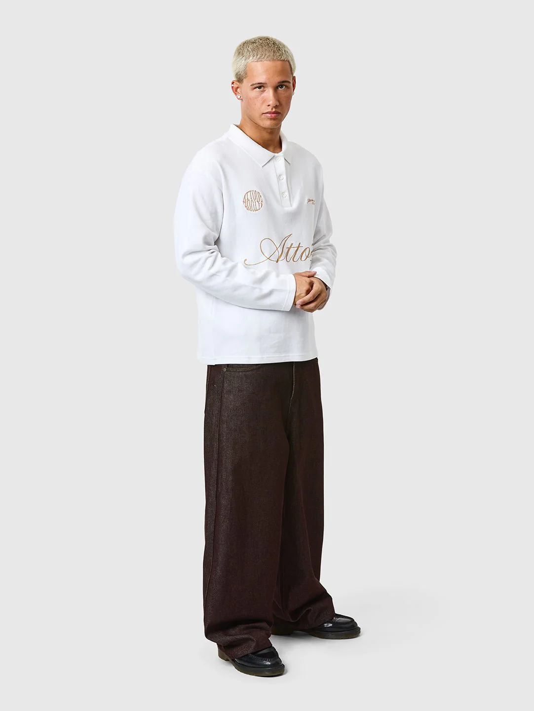 LS Polo Shirt White - Image 3