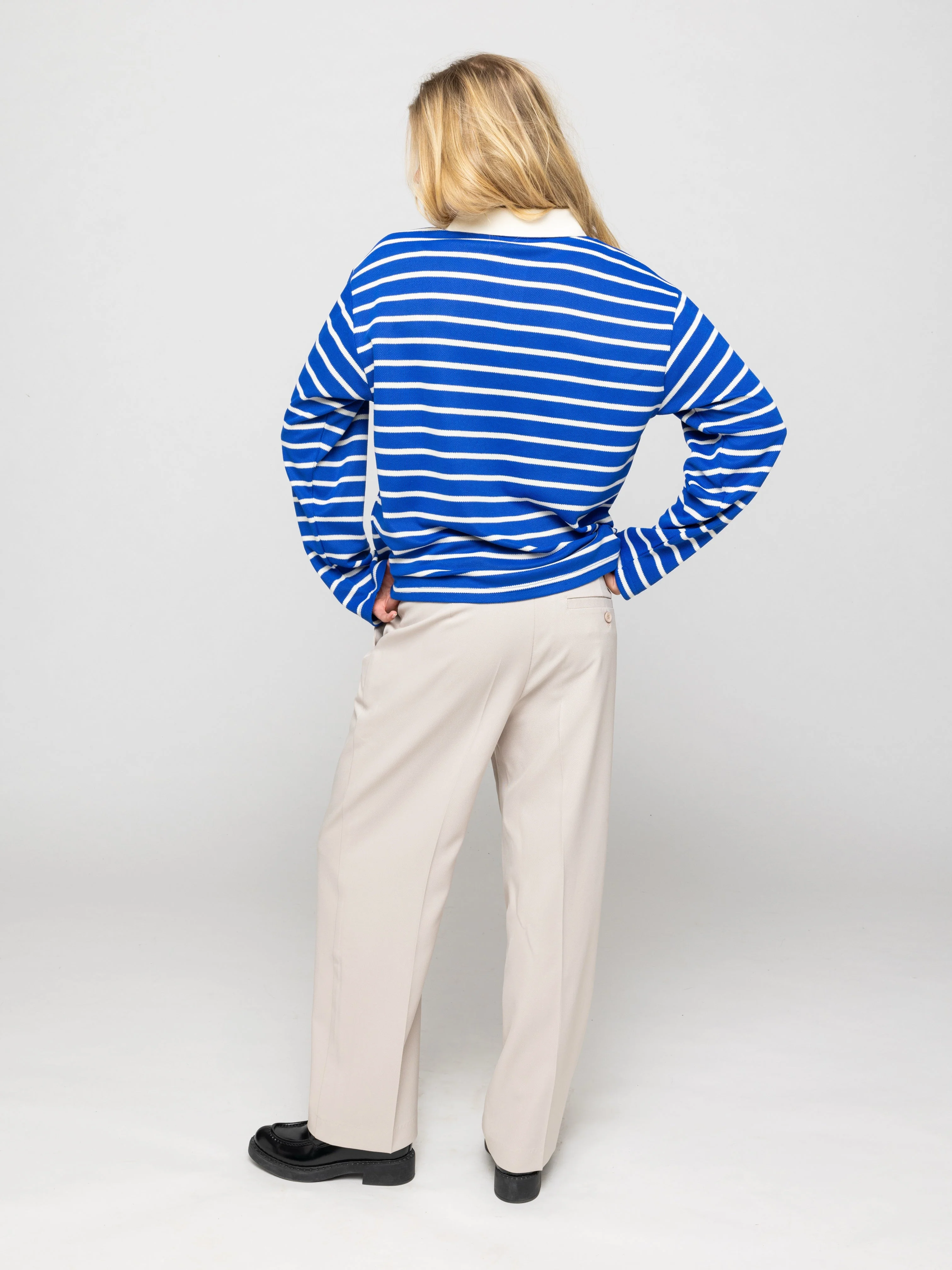 Wide Leg Pleated Suit Pants Beige - Image 7