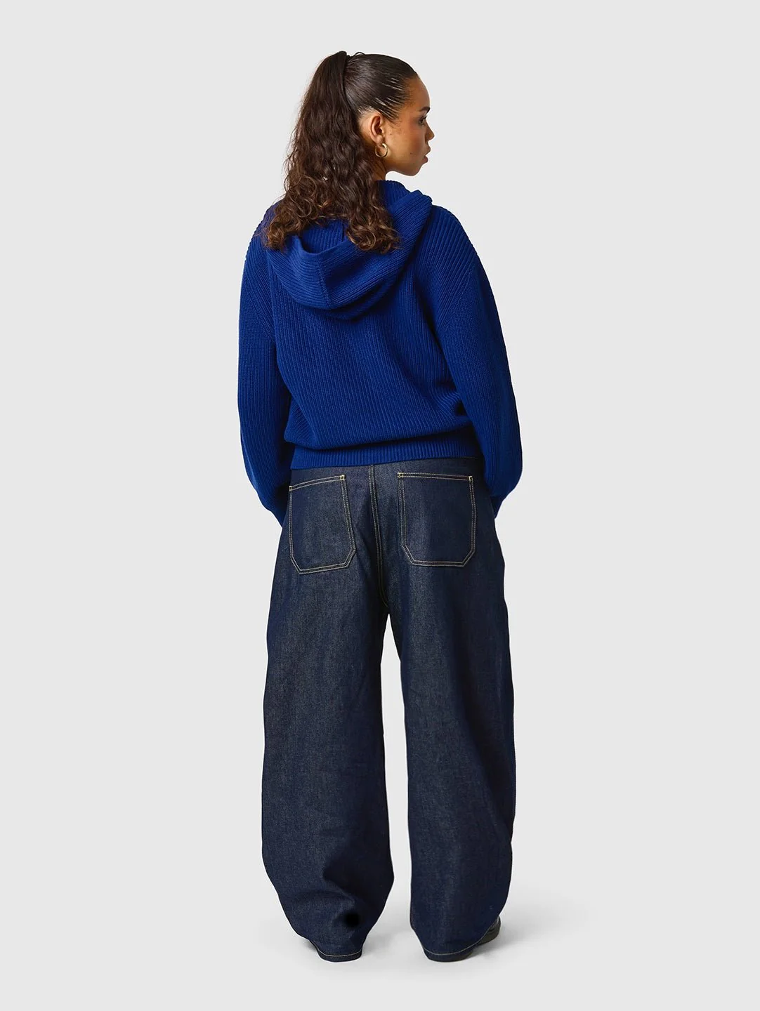 Zip Knit Hoodie Dark Blue - Image 7